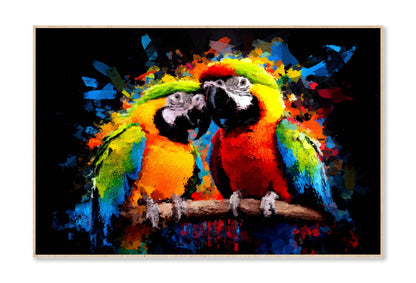 Modern Colorful Lovely Couple Parrot Wall Art Limited Edition High Quality Print