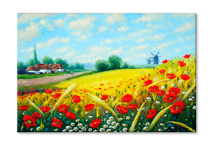 Village In Ukraine Oil Painting Wall Art Limited Edition High Quality Print Stretched Canvas None