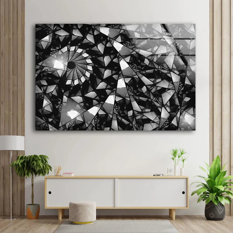 B&W Abstract Acrylic UV Direct Aluminum Print Australian Made Quality