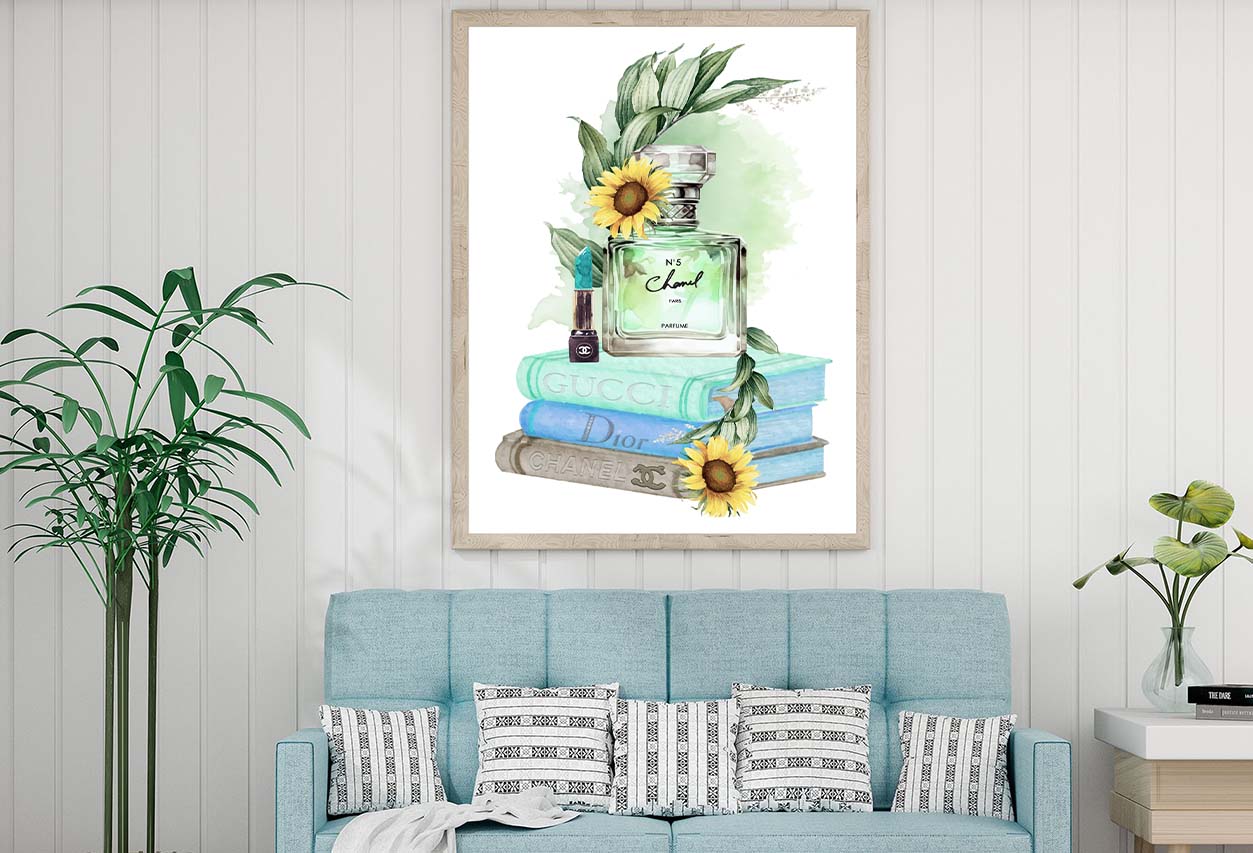 Sunflower Green Colored Perfume Design Home Decor Premium Quality Poster Print Choose Your Sizes