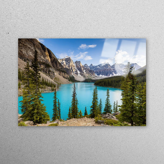 Moraine Lake Acrylic Glass Print Tempered Glass Wall Art 100% Made in Australia Ready to Hang