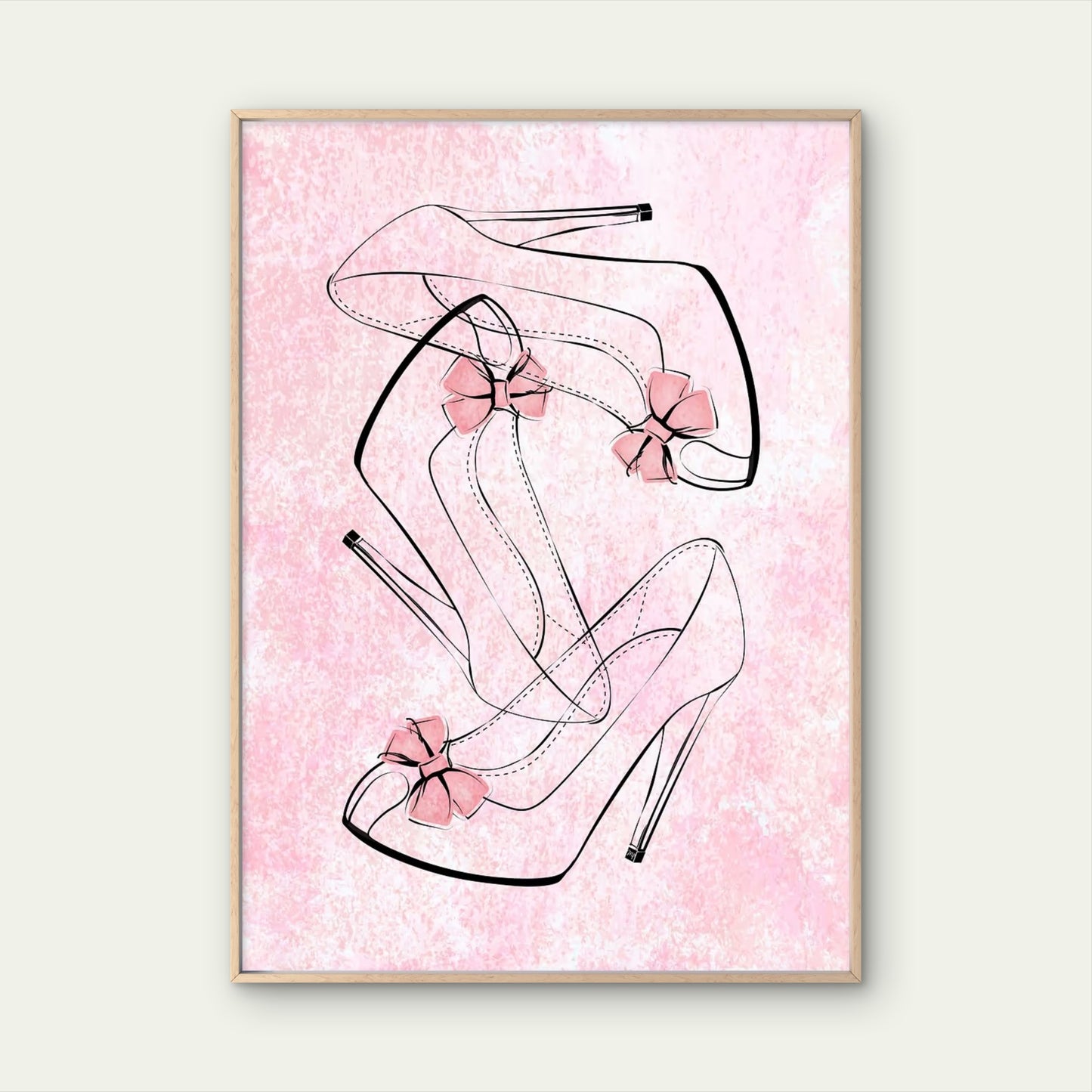 High Heel Shoe Sketch Pink Fashion Home Decor Premium Quality Poster Print Choose Your Sizes - Bella Home Decor