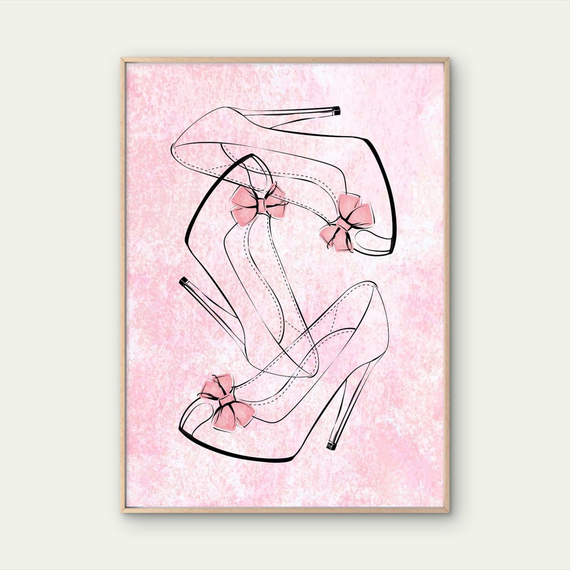 High Heel Shoe Sketch Pink Fashion Home Decor Premium Quality Poster Print Choose Your Sizes - Bella Home Decor