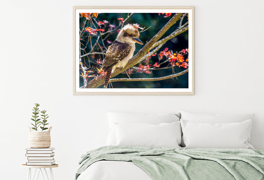 Bird On Branch Red with Flower Home Decor Premium Quality Poster Print Choose Your Sizes