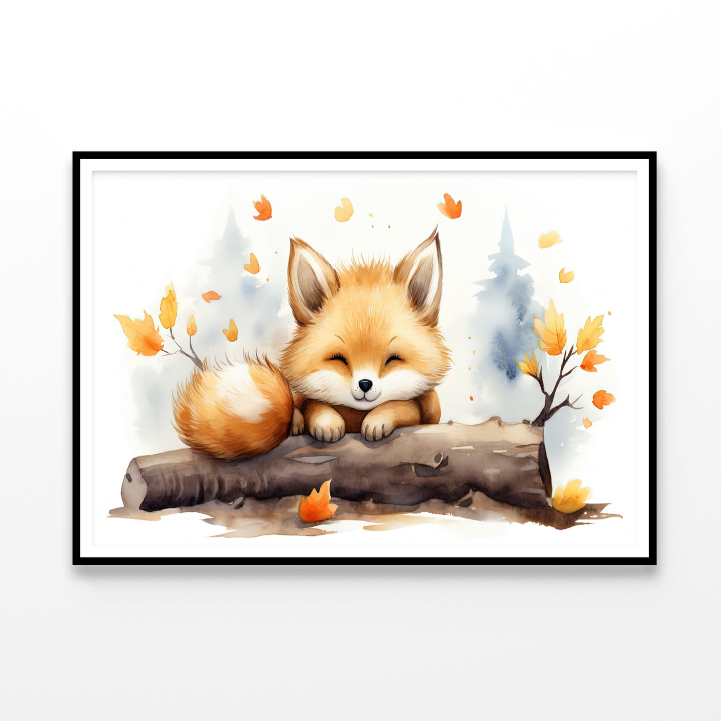 Baby Red Fox in Autumn Garden Home Decor Premium Quality Poster Print Choose Your Sizes