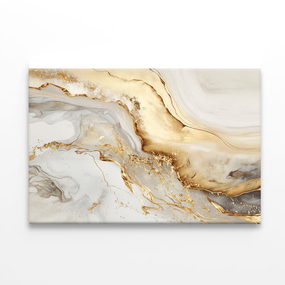 Natural White and Gold Marble Texture Print 100% Australian Made