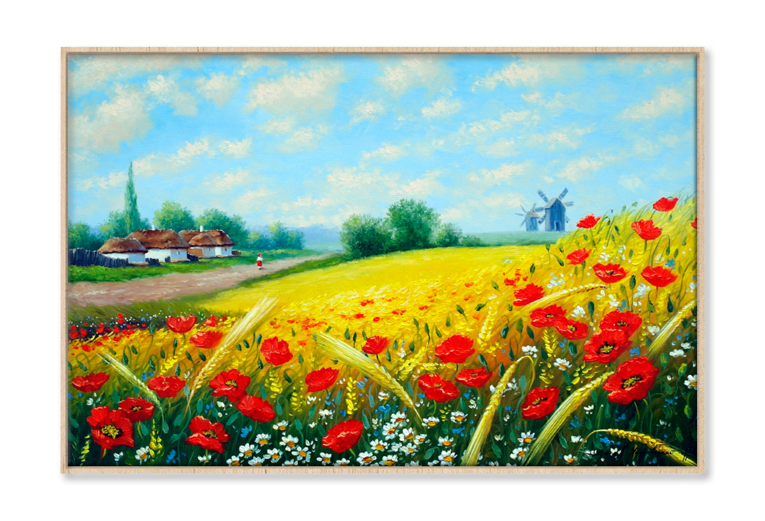 Village In Ukraine Oil Painting Wall Art Limited Edition High Quality Print Canvas Box Framed Natural