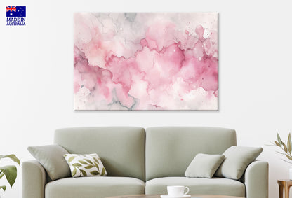 Watercolor Pink Neutral Splashes Abstract Wall Art Decor 100% Australian Made