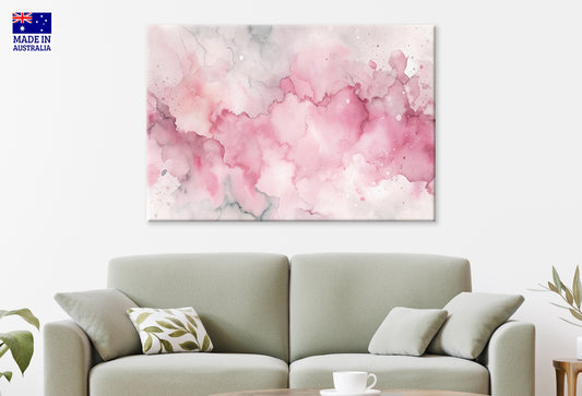 Watercolor Pink Neutral Splashes Abstract Wall Art Decor 100% Australian Made