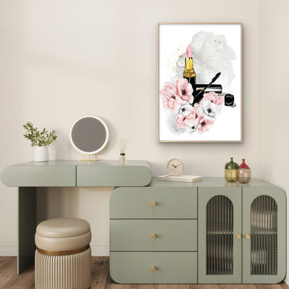 Minimalist Women Beauty Lipstick Makeup Floral Fashion Home Decor Premium Quality Poster Print Choose Your Sizes
