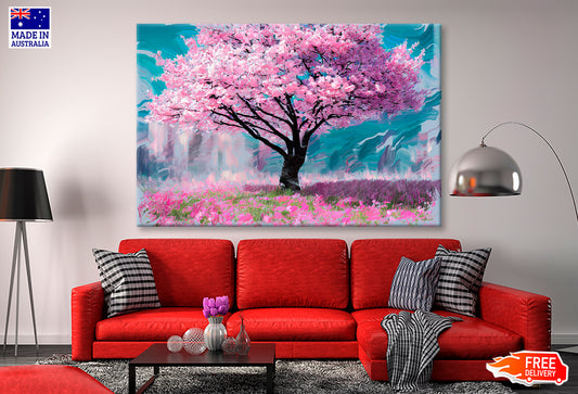 Pink Sakura Cherry Tree Painting Limited Edition High Quality Print