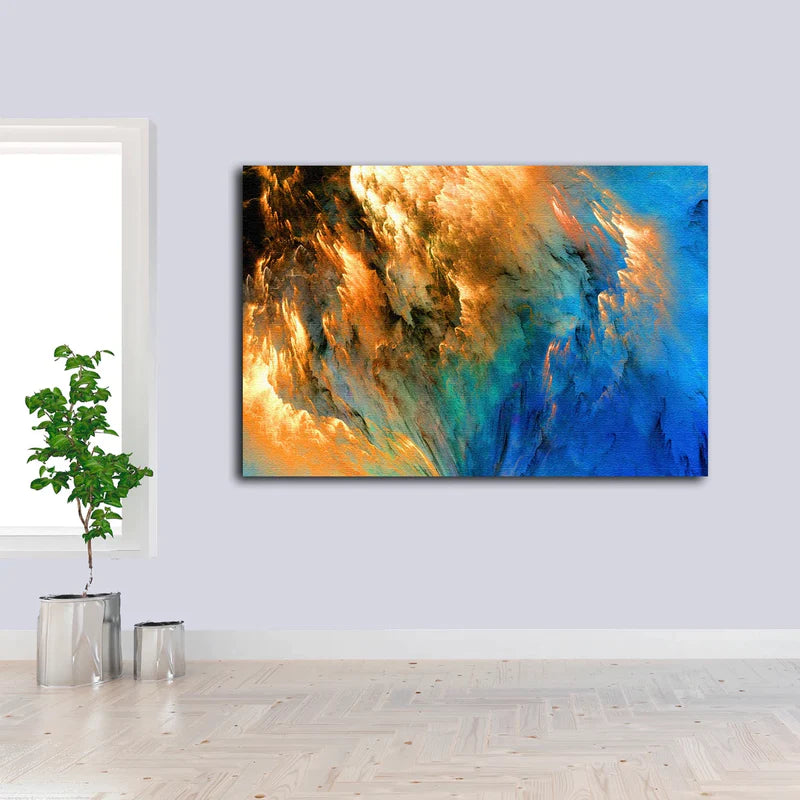 Gold & Black Abstract UV Direct Aluminum Print Australian Made Quality