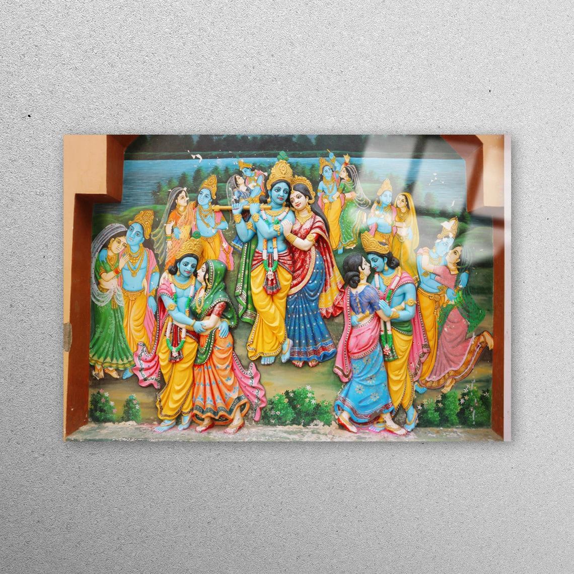 Supreme Krishna Dances Acrylic Glass Print Tempered Glass Wall Art 100% Made in Australia Ready to Hang