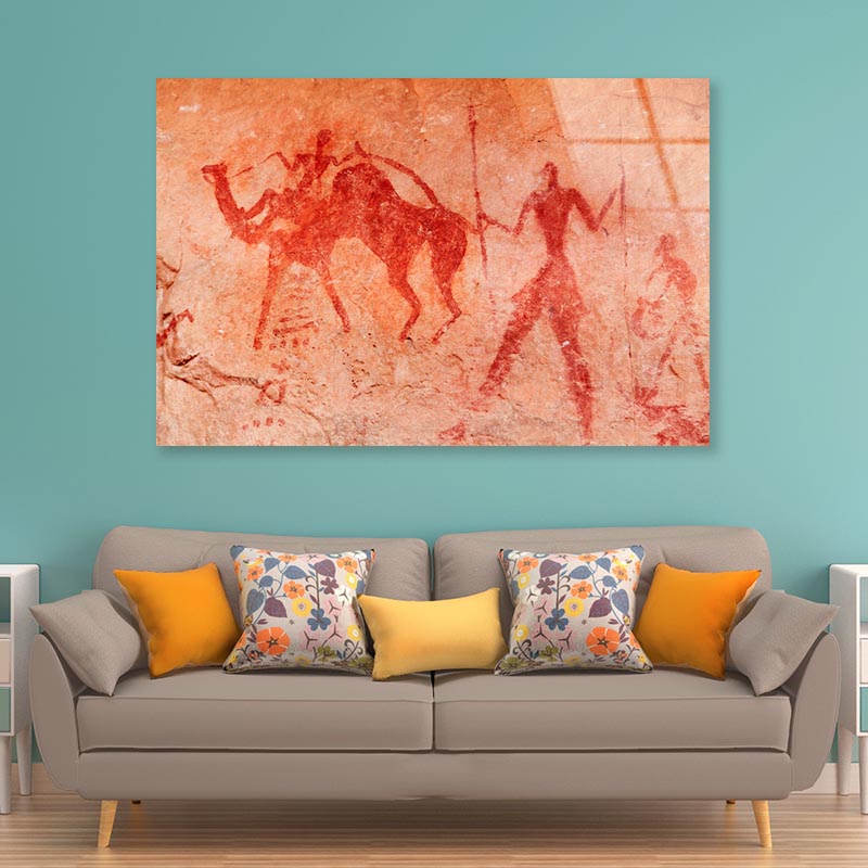 Famous Prehistoric Rock Paintings of Tassili N'Ajjer, Algeria Acrylic Glass Print Tempered Glass Wall Art 100% Made in Australia Ready to Hang