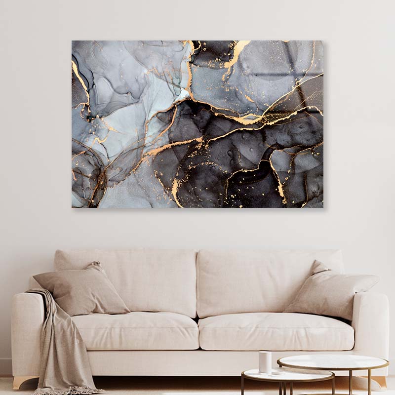 Snaking Metallic Swirls Acrylic Glass Print Tempered Glass Wall Art 100% Made in Australia Ready to Hang