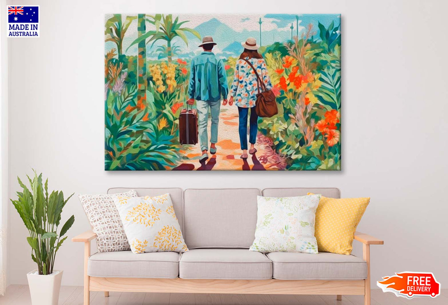 Asian Couple Oil Painting Wall Art Limited Edition High Quality Print