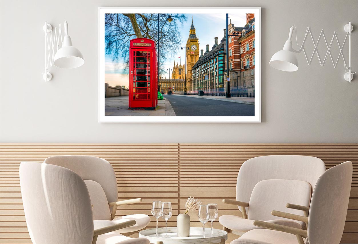 Red Telephone Box with The Big Ben Home Decor Premium Quality Poster Print Choose Your Sizes