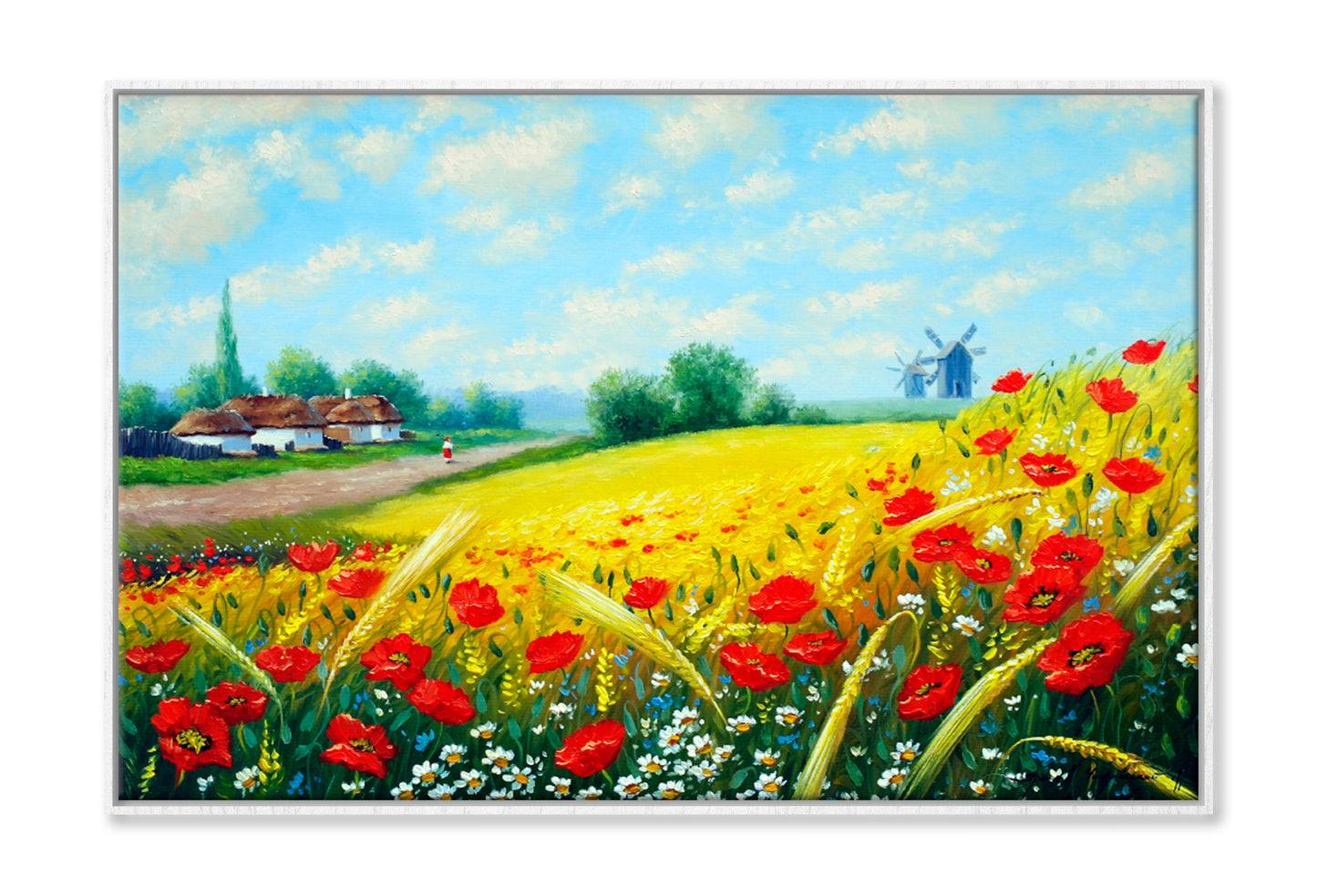 Village In Ukraine Oil Painting Wall Art Limited Edition High Quality Print Canvas Box Framed White