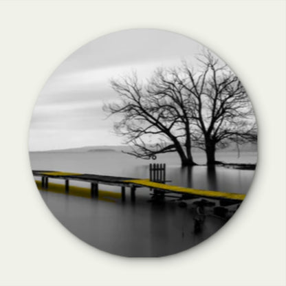 Wooden Pier B&W Acrylic Glass Rounded Print Tempered Glass Wall Art 100% Made in Australia Ready to Hang