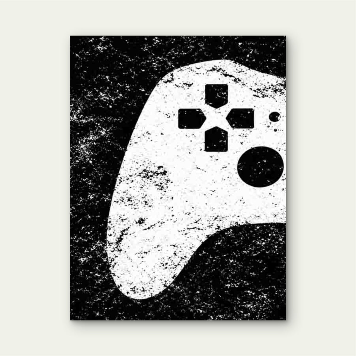 Retro-Style Game Controller 60x90cm Metal Print Ready to Hang