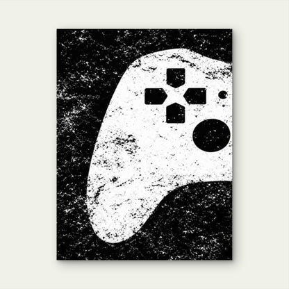 Retro-Style Game Controller 40x60cm Metal Print Ready to Hang
