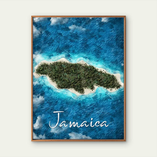 Jamaica Tropical Caribbean Island Landscape Travel Poster Print Wall Art