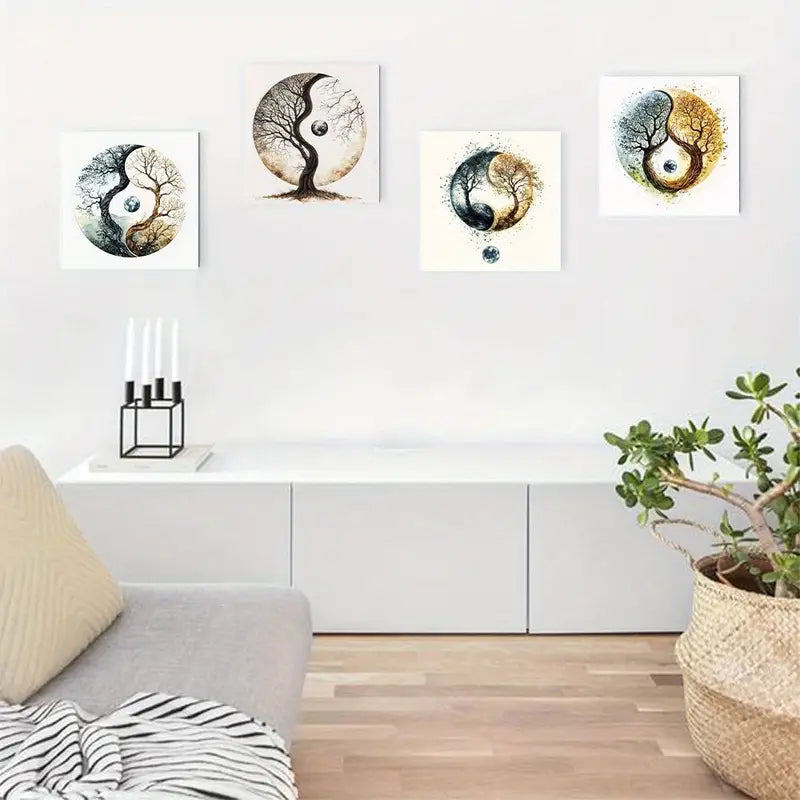 4pcs Tree of Life Canvas Art TL  Wall Art Canvas Framed