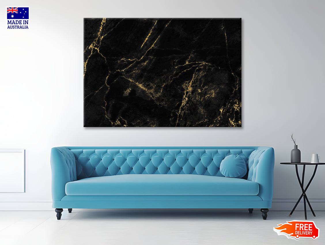 Black And Gold Marble Texture Print 100% Australian Made