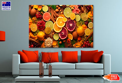 Lots Of Dried Fruit & Nuts Closeup Wall Art Decor 100% Australian Made