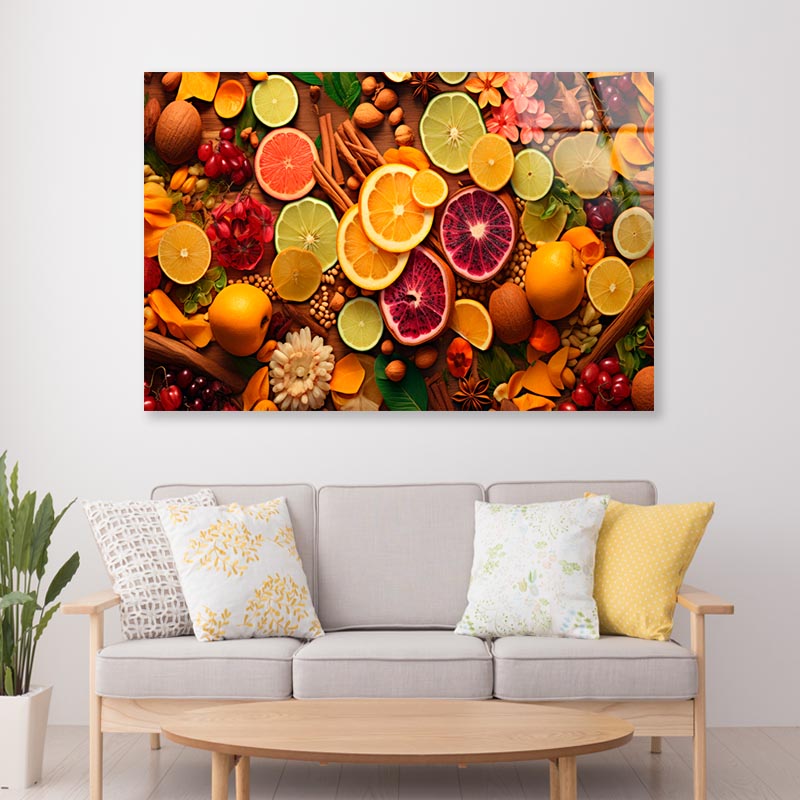 Lots Of Dried Fruit  Acrylic Glass Print Tempered Glass Wall Art 100% Made in Australia Ready to Hang