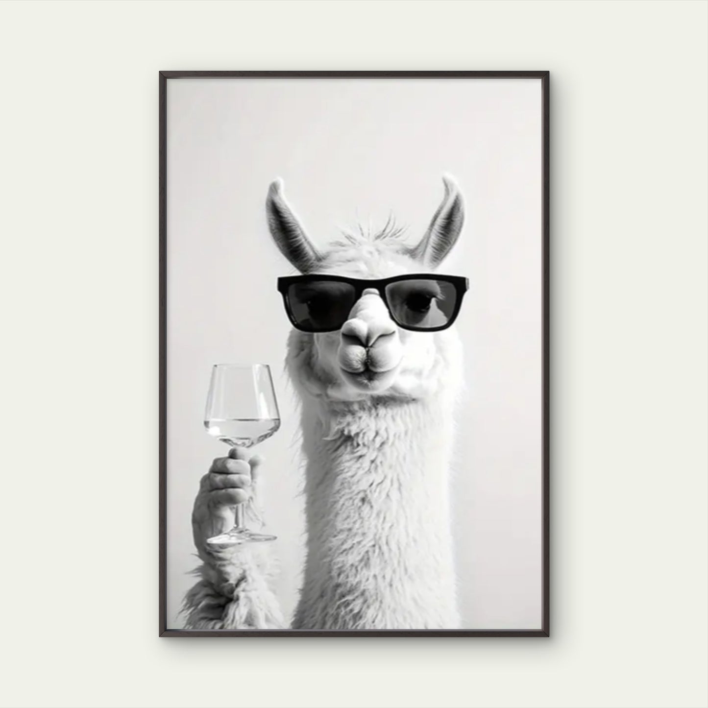 Black Shades Minimalist Llama with Trendy Glasses Fashion Home Decor Premium Quality Poster Print Choose Your Sizes