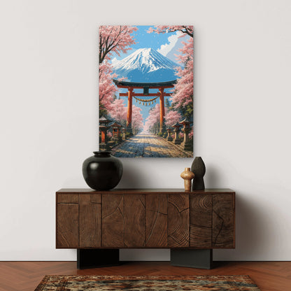 Mount Fuji Torii Gate Shinto 60x90cm Metal Print Ready to Hang