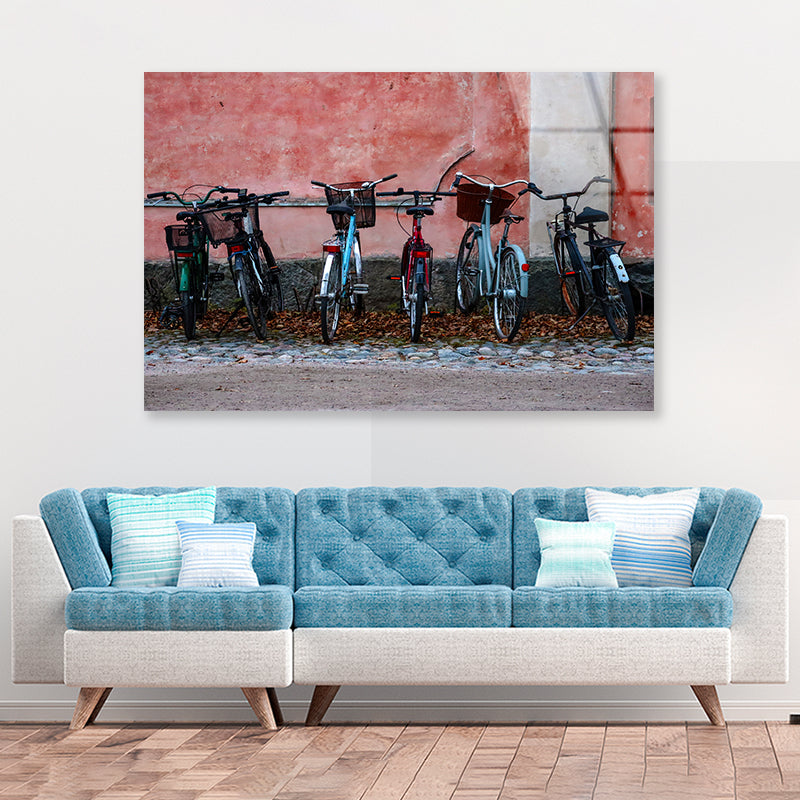 Parked Vintage Helsinki Bicycle Acrylic Glass Print Tempered Glass Wall Art 100% Made in Australia Ready to Hang