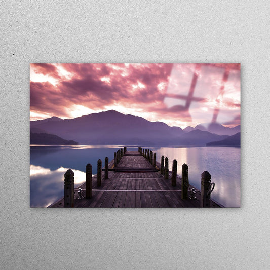 Ocean Pink Clouds Acrylic Glass Print Tempered Glass Wall Art 100% Made in Australia Ready to Hang