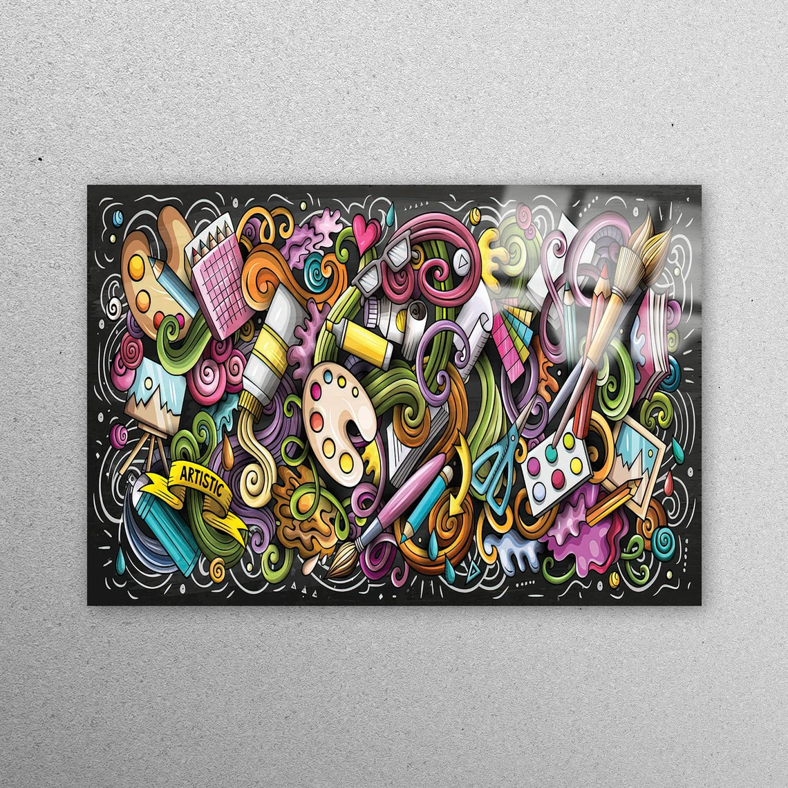 Hobby Room Brushes Acrylic Glass Print Tempered Glass Wall Art 100% Made in Australia Ready to Hang