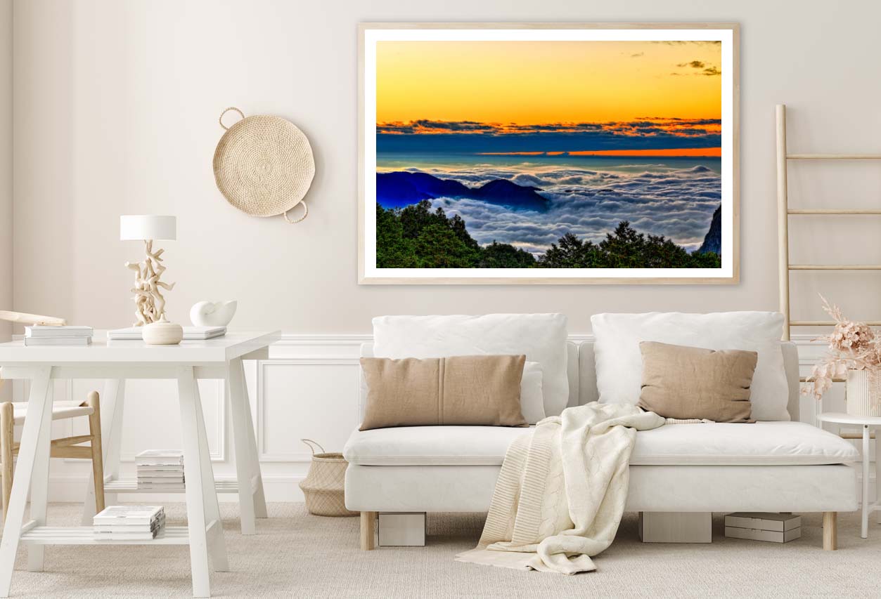 Mountain Scenery at Sunset View Alishan Chiayi Taiwan Home Decor Premium Quality Poster Print Choose Your Sizes