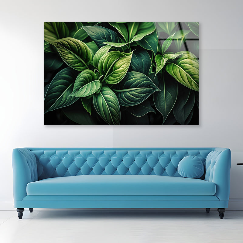 Green Leaves Close up Acrylic Glass Print Tempered Glass Wall Art 100% Made in Australia Ready to Hang