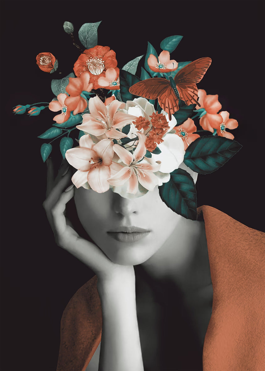 Surreal Flower Face Woman Fashion Home Decor Premium Quality Poster Print Choose Your Sizes - Bella Home Decor
