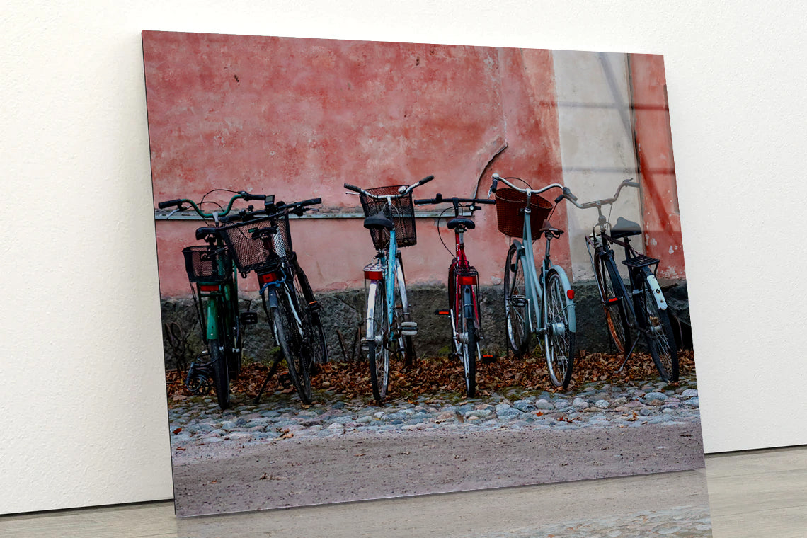 Parked Vintage Helsinki Bicycle Acrylic Glass Print Tempered Glass Wall Art 100% Made in Australia Ready to Hang