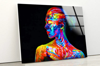 Girl With Colorful Body UV Direct Aluminum Print Australian Made Quality