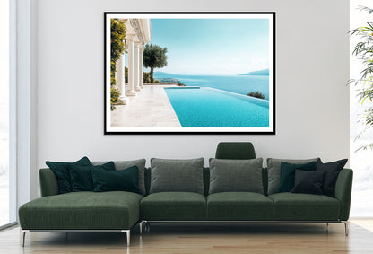 A Beautiful Pool with a View of the Ocean Home Decor Premium Quality Poster Print Choose Your Sizes