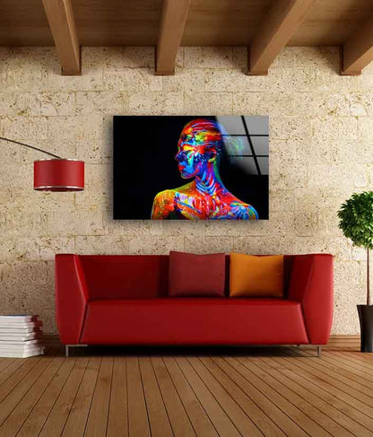 Girl With Colorful Body UV Direct Aluminum Print Australian Made Quality