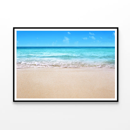 A Sandy Beach with Waves Crashing On It Home Decor Premium Quality Poster Print Choose Your Sizes