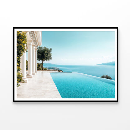 A Beautiful Pool with a View of the Ocean Home Decor Premium Quality Poster Print Choose Your Sizes