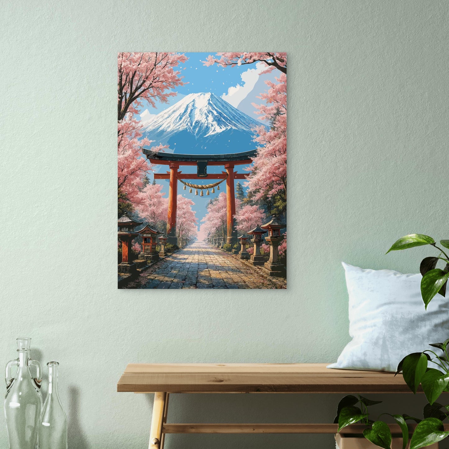 Mount Fuji Torii Gate Shinto 60x90cm Metal Print Ready to Hang
