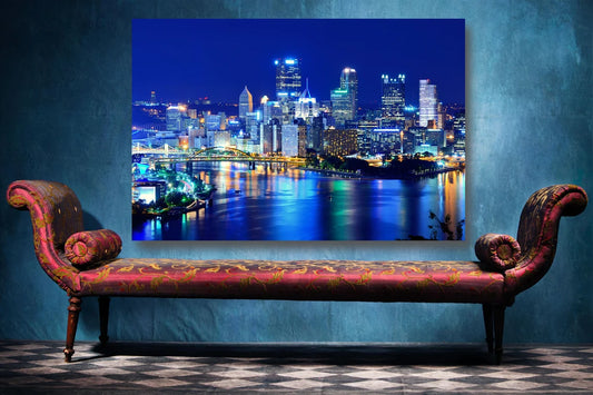 Pittsburgh Cityscape Wall Art UV Direct Aluminum Print Australian Made Quality