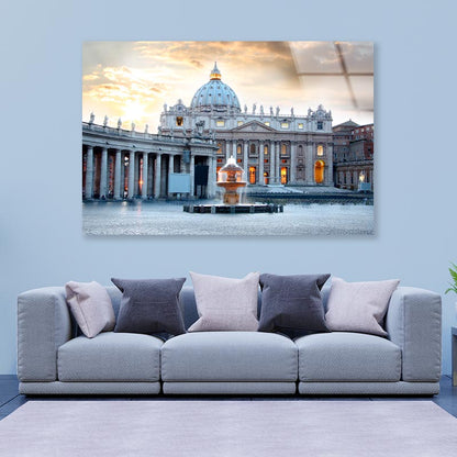 Basilica Di San Pietro, Vatican, Rome, Italy Acrylic Glass Print Tempered Glass Wall Art 100% Made in Australia Ready to Hang