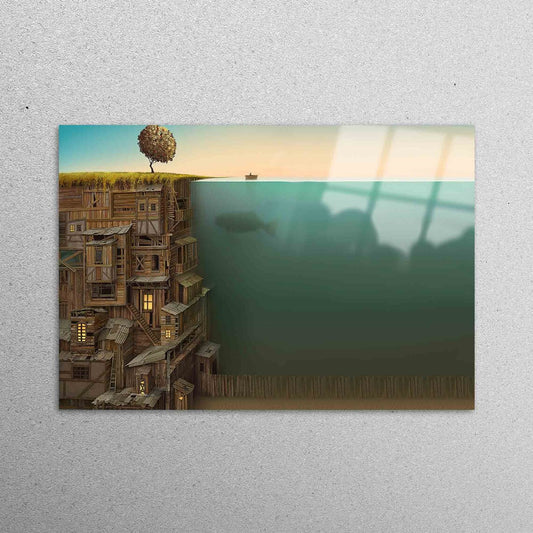 Watertown Surreal Art Acrylic Glass Print Tempered Glass Wall Art 100% Made in Australia Ready to Hang