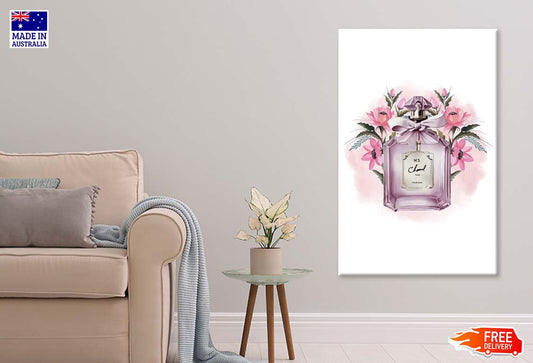 Pink Purple Perfume with Flowers Print 100% Australian Made