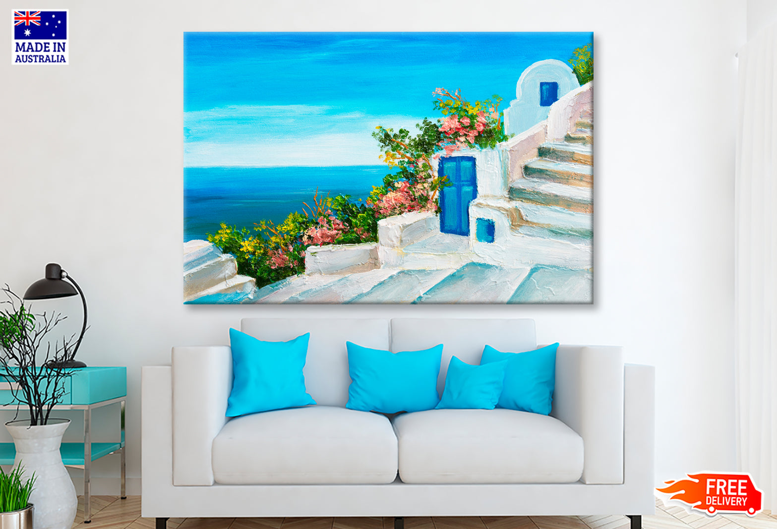 Summer Seascape Colorful Flowers Oil Painting Limited Edition High Quality Print